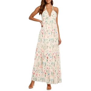 CeCe Womens Chiffon Printed Plunge Maxi Dress BHFO 2770 - Picture 1 of 1