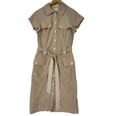 全新带标签 To The Max 复古陶瓷腰带短袖纽扣风衣连衣裙 8 码 — 第 1/4 张图片