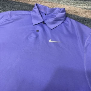 Nike Tiger Woods Collection Para hombres Polo Grande Púrpura Rayas Golf Dri Fit - Imagen 1 de 9