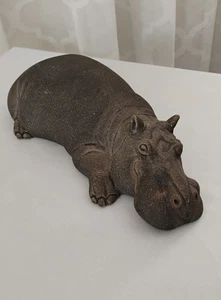 Suzie Marsh Rare Textured Hippopotamus, Ceramic Sculpture Wild Animal Figurine - Picture 1 of 14