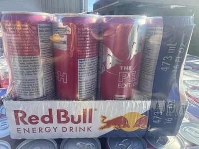 Red Bull White Peach 16 fl oz, (473 ml) 12 latas ¡DIFÍCIL DE ENCONTRAR nuevo!  09/12/26 Foto 1 de 4