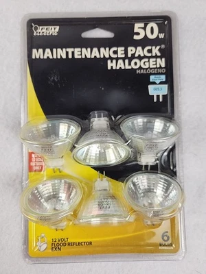 6 pack FEIT Electric 50 Watt 12 Volt Enhance flood reflector Light EXN GU5.3 - Image 1 of 2