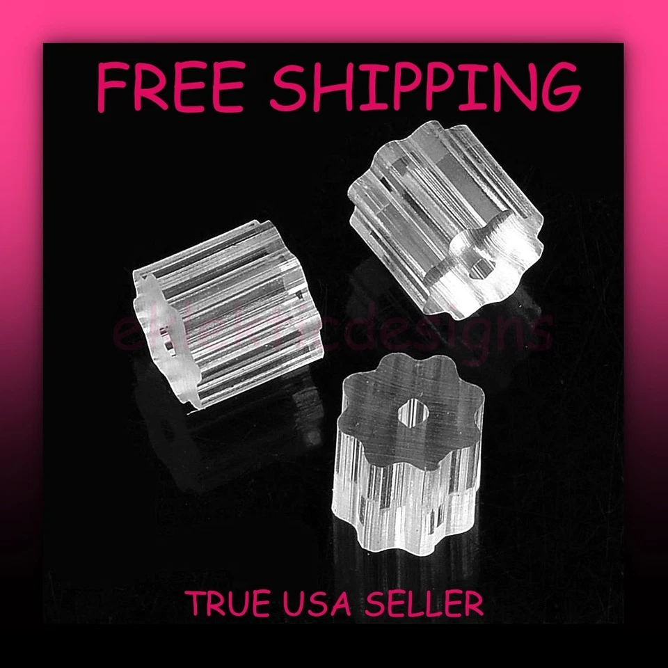 Tubo de flores de plástico de goma de 3 mm 100 piezas tuercas para orejas tapones traseros ENVÍO DE SELLO GRATUITO Foto 1 de 4