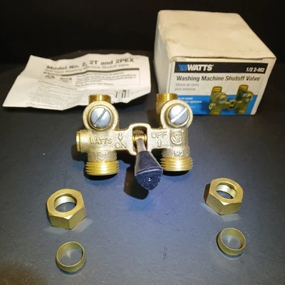 Watts Brass Washing Machine Shutoff Valve 1/2" 2-M2 Single Lever 0006644 NEW! - Image 1 of 4