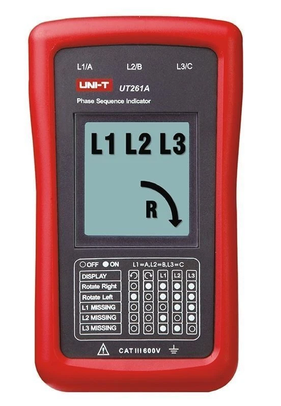 UNI-T UT-261A Fase Secuencia Y Motor Rotación Indicatior Gama De 15 ~ 400Hz - Imagen 1 de 3