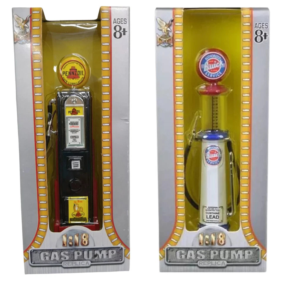 Road Signature #98600 Retro Gas Pump Set - Pennzoil & Buick - 1/18 Scale Diecast - Image 1 of 1