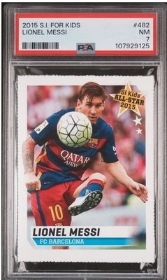 LIONEL MESSI 罕见 2015 年 SI 适用于 KID FC 巴塞罗那阿根廷世界杯 PSA 7 — 第 1/3 张图片