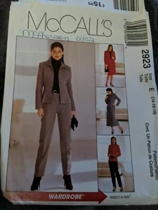 McCalls 2923 Jacket, Pants & Skirt Sewing Pattern - Size E 14 16 18 UNCUT - Picture 1 of 6
