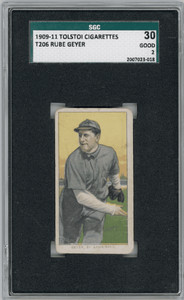 1909-1911 T206 Rube Geyer Tolstoi SGC 2