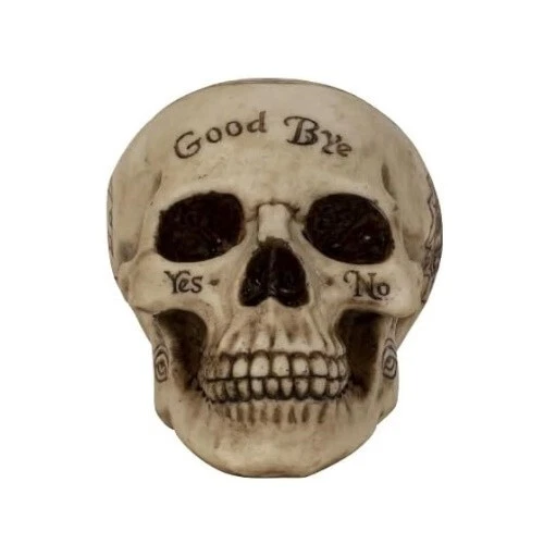 Halloween simulazione teschio Good Bye ornamento in resina Good Bye H 12,5 - Immagine 1 di 1