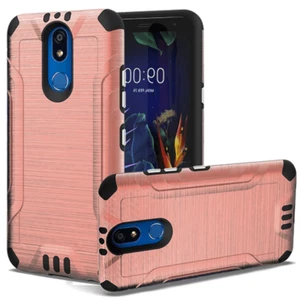 for LG K40 Magnetic Metal Plate Hybrid Case ROSE GOLD/BLACK - Picture 1 of 1