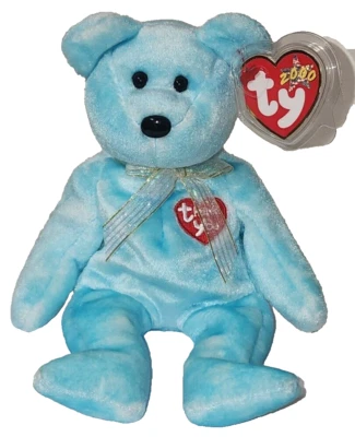 Ty Beanie Baby - THANK YOU the Aqua Blue Bear (2000 Exclusive) MWMTs Plush Toy - Image 1 of 4