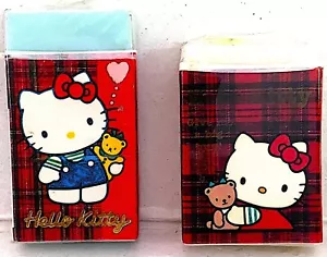 1990 Vintage Sealed Pair of Sanrio Plaid Hello Kitty Erasers Made in JAPAN - Picture 1 of 7