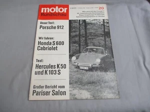 Motor Rundschau 20/1965 Honda S 600, Porsche 912, Herkules K50 + K103 S - Bild 1 von 8