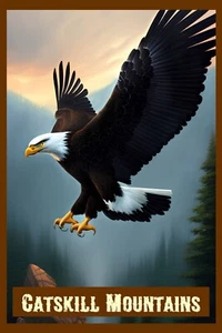 Catskill Mountains American Bald Eagle In FLight Art 16 x 24 Travel Poster - Picture 1 of 1