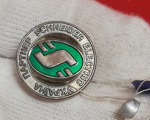 Silver 925 Pin Badge Schneider Electric Partner Ukraine - Picture 1 of 13