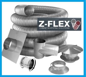 Z-FLEX PELLET STOVE 3" Inner Diameter Stainless Steel Chimney Liner Kit 25' Long