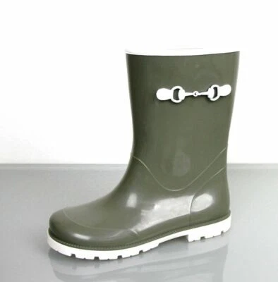 Bota de lluvia Gucci para niños de goma verde con Horsebit 285288 3462 Foto 1 de 4