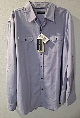 Camisa de vestir Michael Brandon de bambú con botones de manga larga para hombre, talla XL, NUEVA CON ETIQUETAS Foto 1 de 4