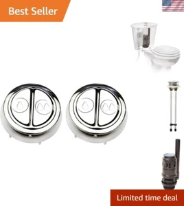 Genuine Replacement Chrome Toilet Buttons – Pack of 2 for Dual Flush Systems - Picture 1 of 7