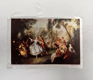 Vintage Nicolas Lancret Il Ballerino Camargo Seta Milano Italia 4,5" x 6,5" - Foto 1 di 6