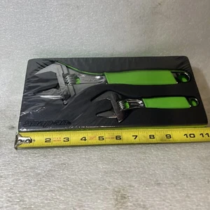 Snap-on Tools 2pc GREEN 6" & 10" Soft Grip Adjustable Wrench Foam FADH702gk1f - Picture 1 of 5