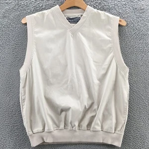 Page & Tuttle Windbreaker Vest Top Mens M Beige Sleeveless V Neck Pullover - Picture 1 of 22