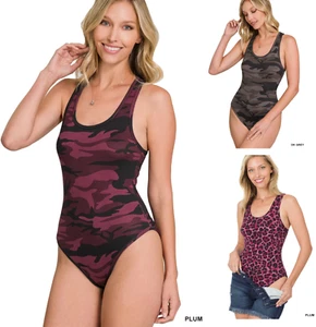 Zenana Racerback Tank Body Pfirsichhaut weich, S, M, L, XL, tarnfarben, Leopard - Bild 1 von 14