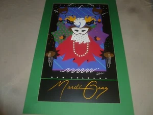 PÓSTER MARDI GRAS NUEVA ORLEANS EDICIÓN LIMITADA PATTI HARRIS GOOGE 1992 VINTAGE - Imagen 1 de 10