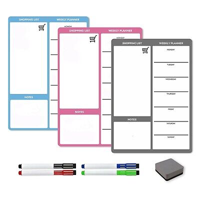 Magnetic Weekly Planner, Dry Wipe Fridge Whiteboard Or Dry Erase Calendar Board • 6.95£