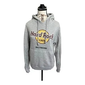 Hard Rock Cafe Baltimore Hoodie Women’s Small Gray Pullover Sweatshirt Logo - Picture 1 of 6