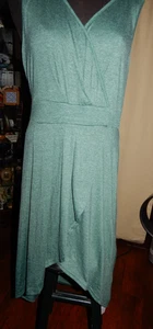 Halara Green Hi Low Sleeveless Dress New Size L Very Soft - Picture 1 of 6