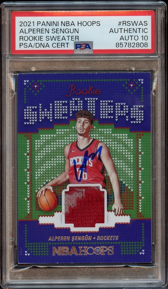 Alperen Sengun Signed 2021 Panini NBA Hoops Rookie Sweaters Psa GEM MT 10 AUTO - Image 1 of 1