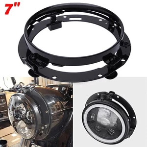 7" Black LED Headlight Mounting Ring Adapter Trim Bracket for Jeep Wrangler JK - Picture 1 of 12