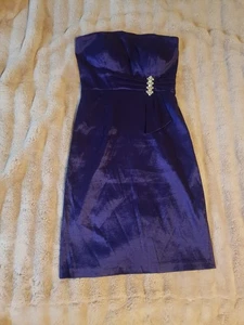 Fashion Gold Formal Strapless Jr Dress Size L Beautiful Purple  - Picture 1 of 12