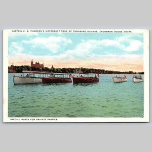 Postcard Captain C.S. Thomson's Motorboat Tour Thousand Islands NY - Picture 1 of 3