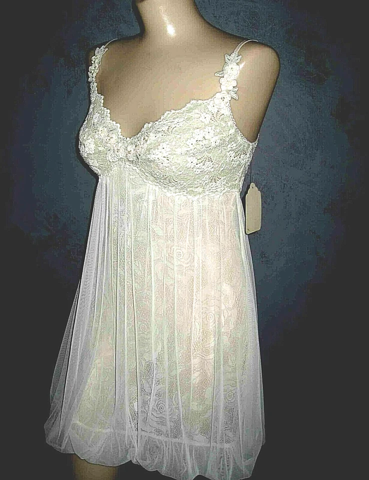 Claire Pettibone 豪华内衣 Chemise Molly XS 全新带标签 象牙色 蕾丝 Pouff 传家宝 — 第 1/4 张图片
