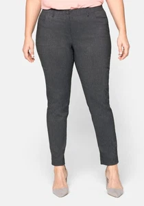 Sheego Damen Stretch Hose Schmal Bengalin Grau Meliert Gr. 42 Neu - Bild 1 von 1