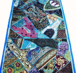 60" INDIA HEAVILY BEAD ART DÉCOR WALL HANGING TAPESTRY THROW FESTIVE SEASON GIFT - Picture 1 of 14