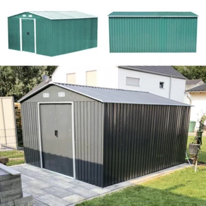 Metal Garden Shed 6X4 8X4 8X6 10X8FT Storage House Flat/Apex Roof with Free Base - Picture 1 of 27