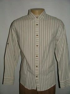 NEW WT FIVE FOUR CASUAL SHIRT SIZE XL 100% COTTON WHITE BLUE STRIPED #240 - Picture 1 of 6