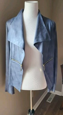 Chaqueta corta abierta Joseph Ribkoff para moto azul verdoso detalles con cremallera usada una vez talla 8 Foto 1 de 4