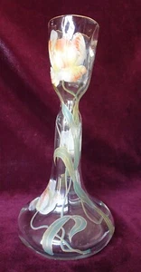 Antique Mt Mount Washington Verona Clear Art Glass Bud / Small Bulb Vase, Tulips - Picture 1 of 11
