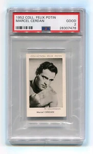 1952 Collection Felix Potin Boxe Marcel Cerdan PSA 2 HOF vtg graded Boxing Card - Picture 1 of 2