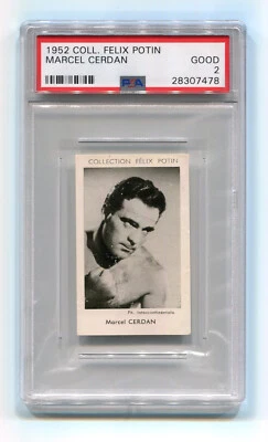 1952 Collection Felix Potin Boxe Marcel Cerdan PSA 2 HOF vtg graded Boxing Card - Image 1 of 2