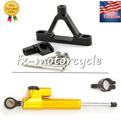 适用于 ZX6R 2007 - 2008 ZX10R 2004 - 2005 数控转向阻尼器支架稳定器安装 — 第 1/4 张图片