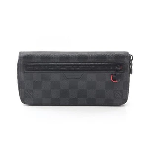 LOUIS VUITTON Zippy Wallet Vertical N60355 Damier graphite canvas Black used LV - Picture 1 of 11
