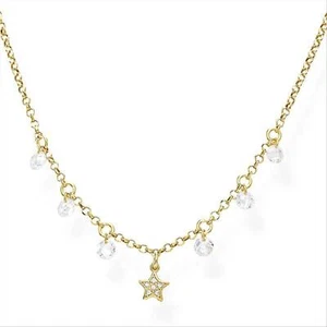 Collana Donna AMEN CLSGBZ in Argento 925 Dorato con Stella e Pietre - Picture 1 of 3