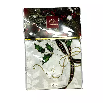 LENOX Fine Table Linens Holiday Nouveau OBLONG TABLECLOTH 52"x70" Christmas NWT - Image 1 of 4