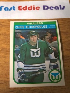 O-PEE-CHEE NHL HOCKEY 1982 CHRIS KOTSOPOULOS ROOKIE CARD 124 HARTFORD WHALERS 